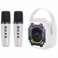 Blavec nešiojamas Bluetooth garsiakalbis WS-08 Karaoke Idol 8W su 2 mikrofonais baltas