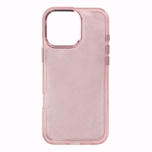 Blizgus dėklas telefonui iPhone 16 Pro - rožinis su blizgučiais