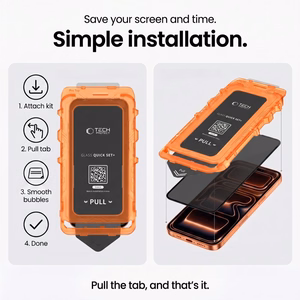 Tech-Protect Quick Set Spy+ 2 vnt. privatumo apsauginių stiklų rinkinys, skirtas iPhone 18 Pro