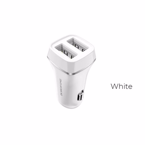 Borofone BZ2 Joyroad automobilinis įkroviklis su 2 USB-A jungtimis, 12 W, baltas