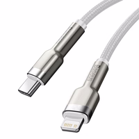 USB-C-Kabel zu Lightning Baseus Cafule, White, Power Delivery, 20W, 1m (balta)