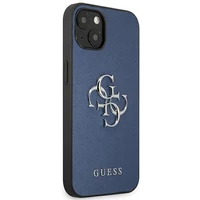 Guess GUHCP13SSA4GSBL iPhone 13 mini 5.4" mėlynas/mėlynas kietas dėklas Saffiano 4G Metalinis Logotipas