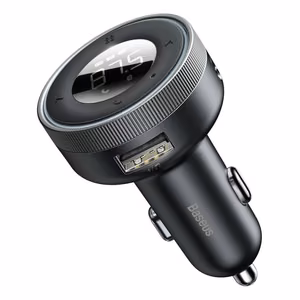 Įkroviklis automobilinis + FM transmiteris BASEUS (CCLH-01) (2xUSB,bluetooth, 3.4A) juodas