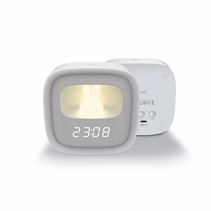 Alarm clock with LED Bunny night light PURE FNL-06 AURORA baltas square Forever Light