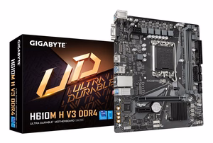 GIGABYTE H610M H V3 DDR4 pagrindinė plokštė - palaiko Intel Core 14 kartos procesorius, 4+1+1 hibridinių fazių skaitmeninis VRM, iki 3200MHz DDR4, 1xPCIe 3.0 M.2, GbE LAN, USB 3.2 Gen 1