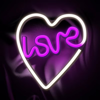 Neon LED Light LOVE HEART violetinis baltas NNE02 Neolia