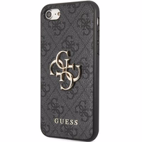 Guess GUHCI84GMGGR iPhone 7/8/SE 2020/2022 pilkas/pilkas kietas dėklas 4G Didelis Metalinis Logotipas