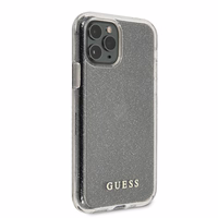 Guess GUHCN58PCGLSI iPhone 11 Pro sidabriškas kietasis dėklas Glitter