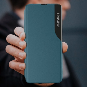 Dėklas telefonui Xiaomi Redmi K40 Pro+ / K40 Pro / K40 / Poco F3, iš ekologiškos odos, elegantiškas atverčiamas dėklas su stovu, raudonas