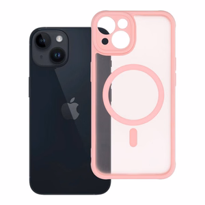 FULL MATTE MAG COVER dėklas telefonui, suderinamas su MagSafe, skirtas IPHONE 14 šviesiai rožinė