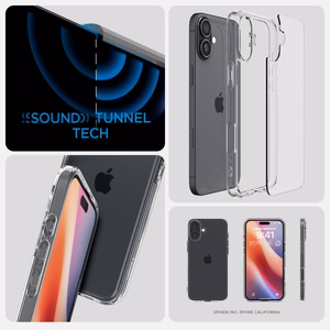 Spigen Ultra Hybrid dėklas telefonui iPhone 16 Plus - skaidrus