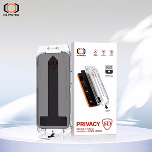 Tel Protect Dust-Free Easy Fit Privacy Full Glue 6D grūdintas stiklas skirtas Iphone 15 juodas