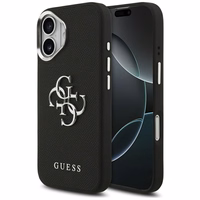 Guess Grained Big 4G Classic Logo dėklas telefonui iPhone 17 - juodas