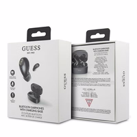 GUESS belaidės ausinės bluetooth TWS + įkrovimo stotelė GUTWSJL4GBK juodos