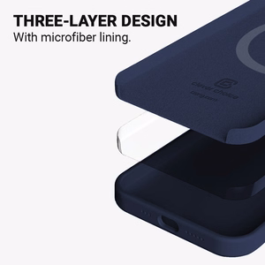 Crong Color Cover Magnetic dėklas, skirtas iPhone 13 Pro Max, suderinamas su MagSafe, tamsiai mėlynas