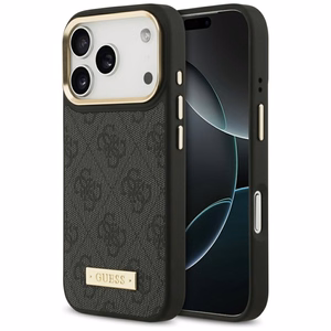 Guess 4G Logo Plate MagSafe Case for iPhone 17 Pro - Black