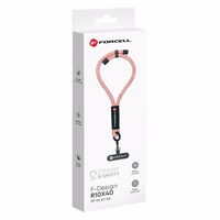 FORCELL F-DESIGN R10X40 riešo telefono virvelė su reguliuojamu ilgiu (maks. 20cm kilpoje) rožinė balta