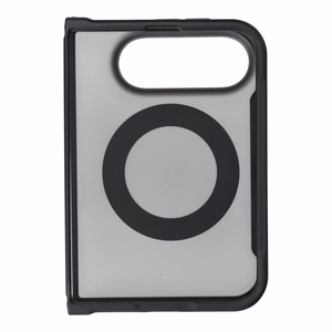 Juodas Forcell F-Protect 4sD-i Smoke Hybrid Kickstand Premium dėklas iPhone Duo, suderinamas su MagSafe