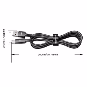 Essager Morning Glory 2 USB Type-C laidas juodas 200cm 120W