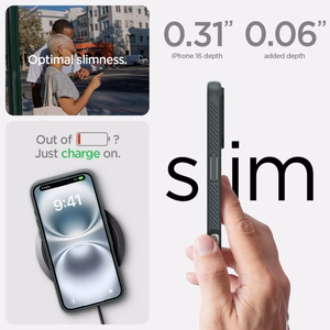 Spigen Liquid Air dėklas telefonui iPhone 16 - žalias