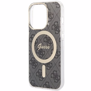 Guess IML 4G magnetinis dėklas telefonui iPhone 15 Pro - juodas