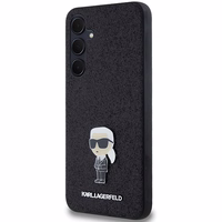 Karl Lagerfeld Fiksuotas Blizgus Ikonik Logotipas Metal Pin dėklas Samsung Galaxy A35 - juodas
