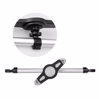 Automobilinis laikiklis dviem galvos atramoms (planšetėms 7"–11") sidabrinis