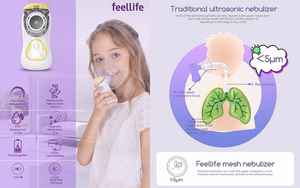 Inhaliatorius vaikams FEELLIFE Air Kids, geltonas
