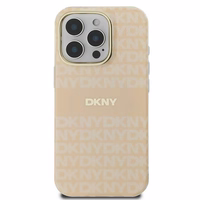 DKNY Kartojamas tekstūros raštas su juosta iPhone 16 Pro Max dėklas - rožinis
