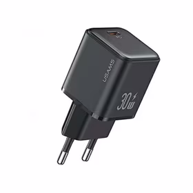 USAMS Tinklo įkroviklis 1xUSB-C PD30W 3A (tik galvutė) PD3.0 Fast Charging juodas X-ron Series CC186TC01 (US-CC186)