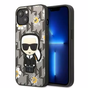 Karl Lagerfeld KLHCP13MPMNFIK1 iPhone 13 6.1" pilkas/pilkas Gėlių Ikonik Karl