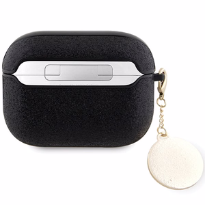 Guess GUAP2PGEHCDK dėklas AirPods Pro 2 - juodas Fixed Glitter Heart Diamond Charm