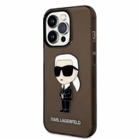 Karl Lagerfeld KLHCP14LHNIKTCK iPhone 14 Pro 6.1" juodas/juodas kietas dėklas Ikonik Karl Lagerfeld