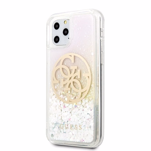 Guess GUHCN58LGIRGP iPhone 11 Pro kietas dėklas Gradient Liquid Glitter Circle Logo