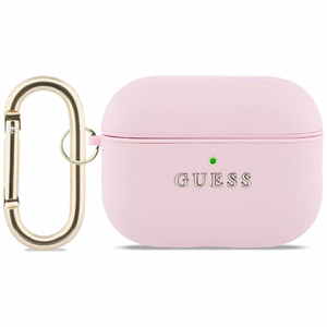 Guess Grained Classic Logo Dėklas for AirPods Pro 3 - rožinis