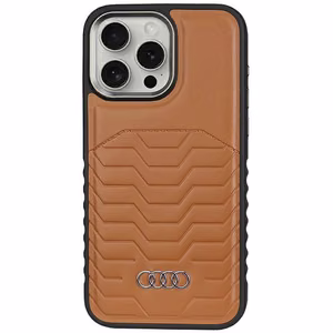 Audi Sintetinės odos dėklas telefonui su Magnetine iPhone 15 Pro - rudas