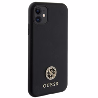 Guess Strass Metal Logo dėklas telefonui iPhone 11 / Xr 6.1" - Juodas