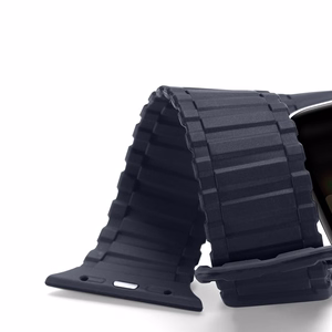 Dux Ducis dirželis (šarvuota versija) Apple Watch SE dirželis, 9, 8, 7, 6, 5, 4, 3, 2, 1 (41, 40, 38 mm) silikoninė magnetinė apyrankė mėlyna