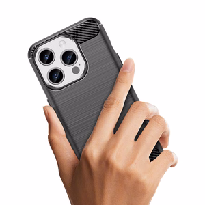 Lankstus anglies rašto dėklas telefonui iPhone 15 Pro Carbon Case - juodas