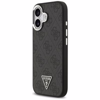 GUESS dėklas telefonui (m) IPHONE 17 suderinamas su MagSafe PU 4G W/Triangle Logo SL - juodas