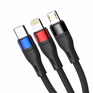 3mk Hyper Cable N-SERIES 3 in 1 USB-A / Lightning / Micro 1,2 m 9V/2A 18W - juodas