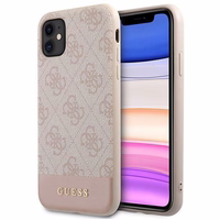 Guess 4G Stripe Collection dėklas telefonui iPhone 11 / Xr 6.1" - Rožinis