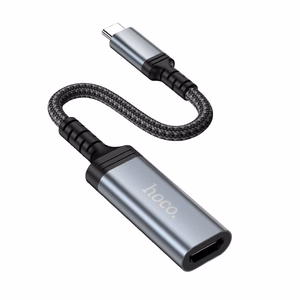 Konversijos laidas iš USB C į HDMI moteriškas Hoco 4K 30Hz 0,2 m UA43A plieninis pilkas