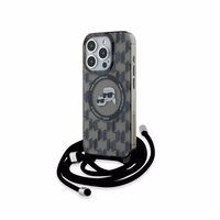 Karl Lagerfeld IML Crossbody Monogram Karl & Choupette Head Magnetinis dėklas telefonui iPhone 15 Pro - juodas