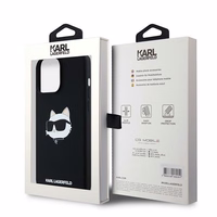 Karl Lagerfeld silikoninis Choupette Head magnetinis dėklas telefonui iPhone 15 Pro Max - juodas