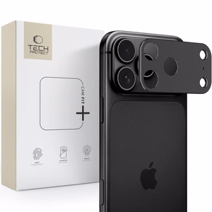 Tech-Protect Camalloy Fit+ kameros dangtelis, skirtas iPhone 18 Pro Max, juodas