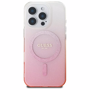 Guess IML Glitter Gradient MagSafe iPhone 16 Pro Max dėklas - Pink