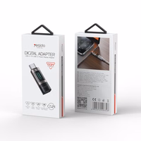 Yesido adapteris OTG GS24 - Type C (vyras) į Type C (moteris) - su LCD ekranu juodas