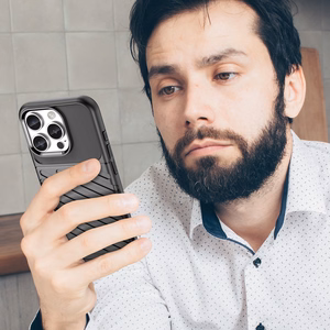 Thunder dėklas telefonui iPhone 16 Pro Max silikoninis dėklas - juodas