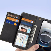 Dux Ducis Lawa iPhone 16e odinis dėklas su nuimama magnetine pinigine - juodas